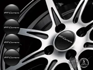 Porsche Logo Autocollant Bombé Emblèmes Roues Élégants